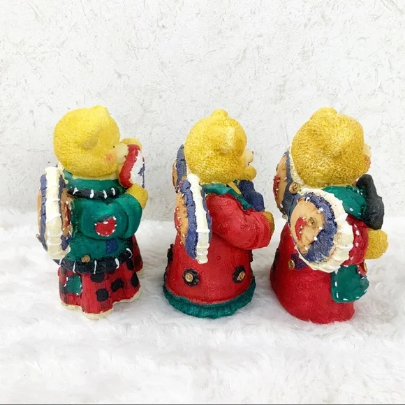 Vintage Dolgencorp joy angel Christmas bear figures patchwork holiday - Picture 5 of 13